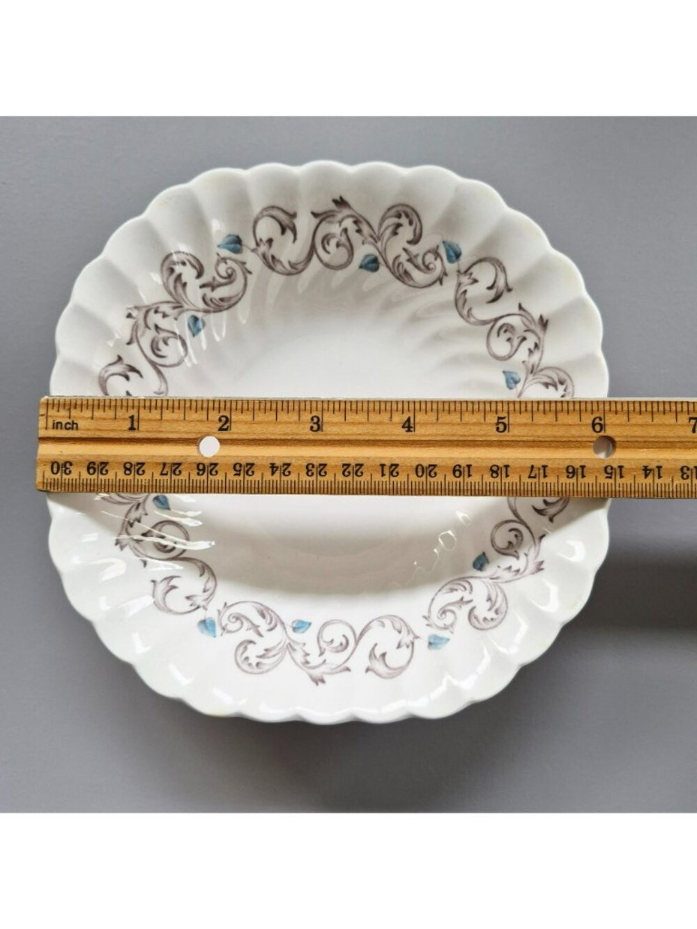 Vintage Johnson Bros Encore Square Cereal Bowl Set of 2, Blue Leaves Light Brown - Picture 8 of 9